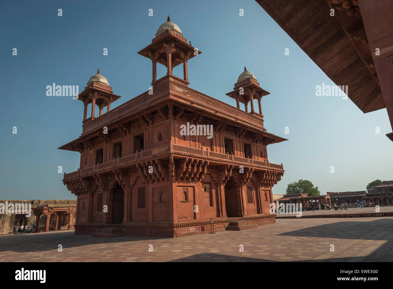 Der Diwan-i-Khas (Halle der privaten Publikum) in den verlassenen sechzehnten Jahrhundert Stadt von Fatehpur Sikri in Uttar Pradesh, Indien Stockfoto