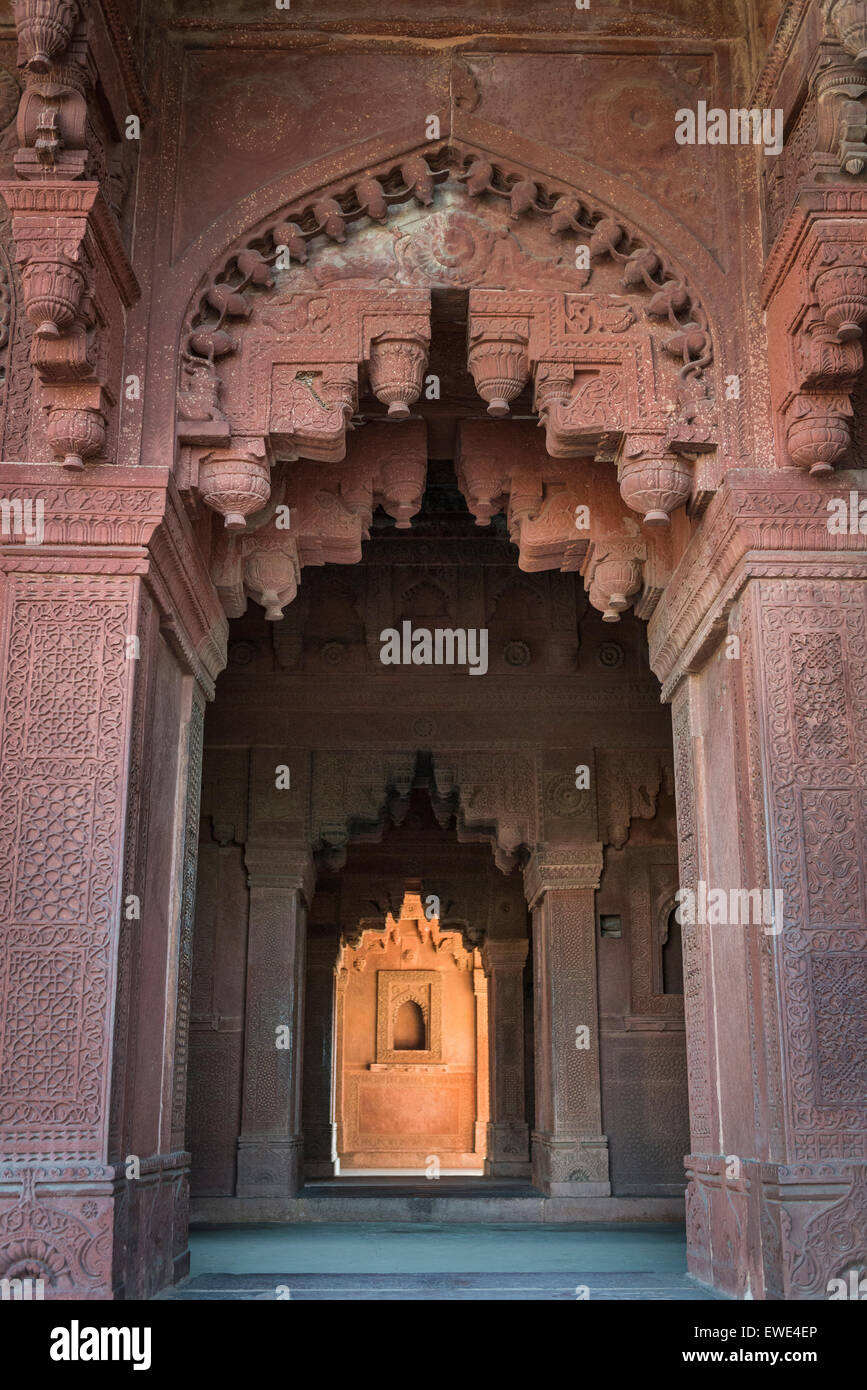Die verlassenen sechzehnten Jahrhundert Stadt Fatehpur Sikri in Uttar Pradesh, Indien Stockfoto