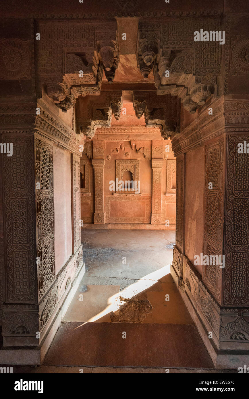 Die verlassenen sechzehnten Jahrhundert Stadt Fatehpur Sikri in Uttar Pradesh, Indien Stockfoto