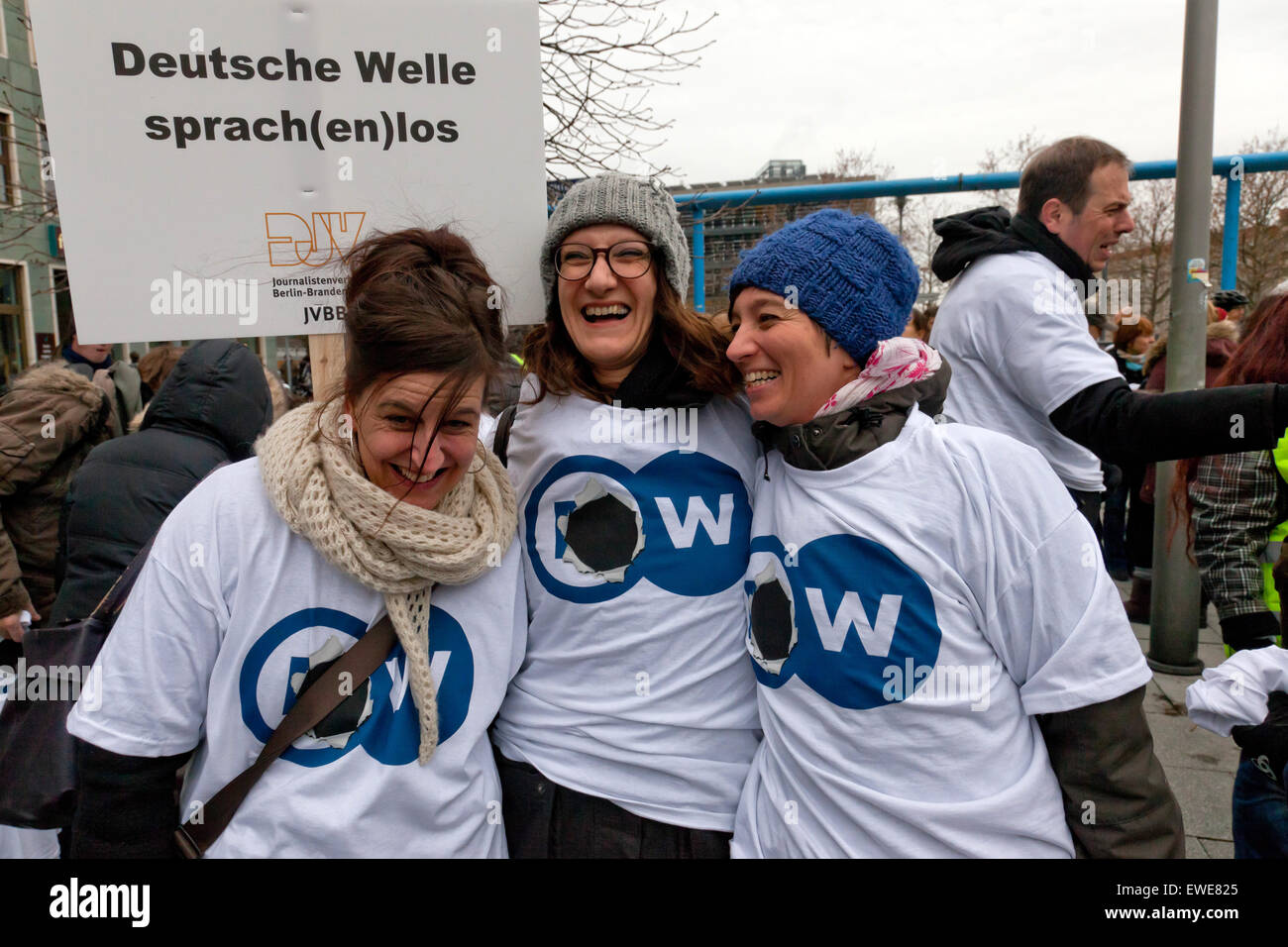 Berlin, Deutschland, Demonstration der Mitarbeiter der Deutschen Welle Stockfoto