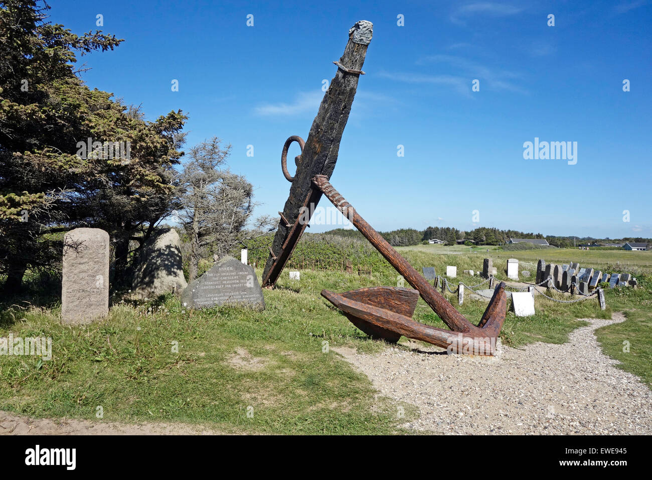 Anker aus Schiffe Wrack britische Fregatte The Crescent in der Maarup Kirche in Lønstrup Jütland Dänemark Stockfoto