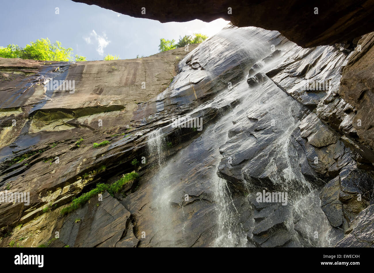 Hickory Mutter verliebt sich in Chimney Rock State Park, North Carolina, USA Stockfoto