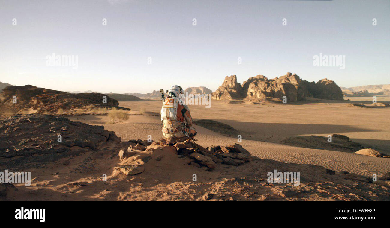 Der Mars ist eine kommende Science-Fiction-Film unter der Regie von Ridley Scott.  Dieses Foto ist nur zu redaktionellen Zwecken und unterliegen dem Copyright von der Filmgesellschaft und/oder der Fotograf von dem Film oder der Firma zugeordnet und kann nur durch Veröffentlichungen im Zusammenhang mit der Förderung der oben genannten Film reproduziert werden. Eine obligatorische Gutschrift auf die Filmgesellschaft ist erforderlich. Der Fotograf sollte auch angerechnet werden, wenn bekannt. Stockfoto