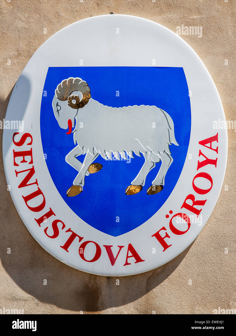 Wappen von den Färöer Inseln, Kopenhagen, Dänemark Stockfoto