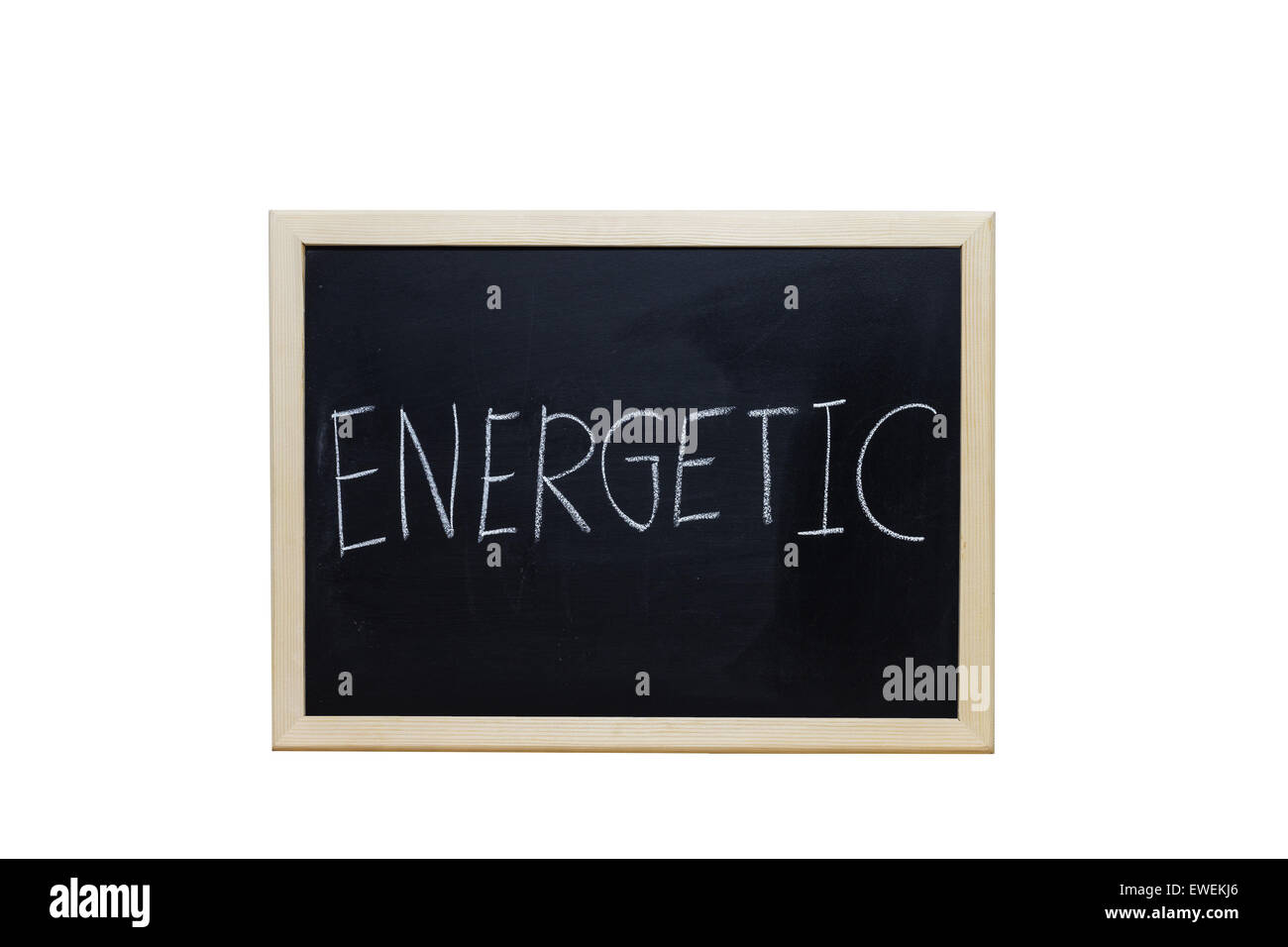ENERGETIC mit weißer Kreide auf die Tafel geschrieben. Stockfoto