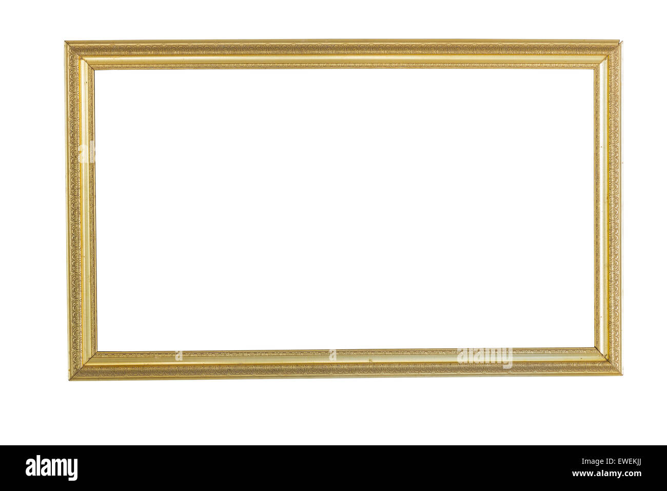 Goldene Bild Frame isolieren auf weiß Stockfoto