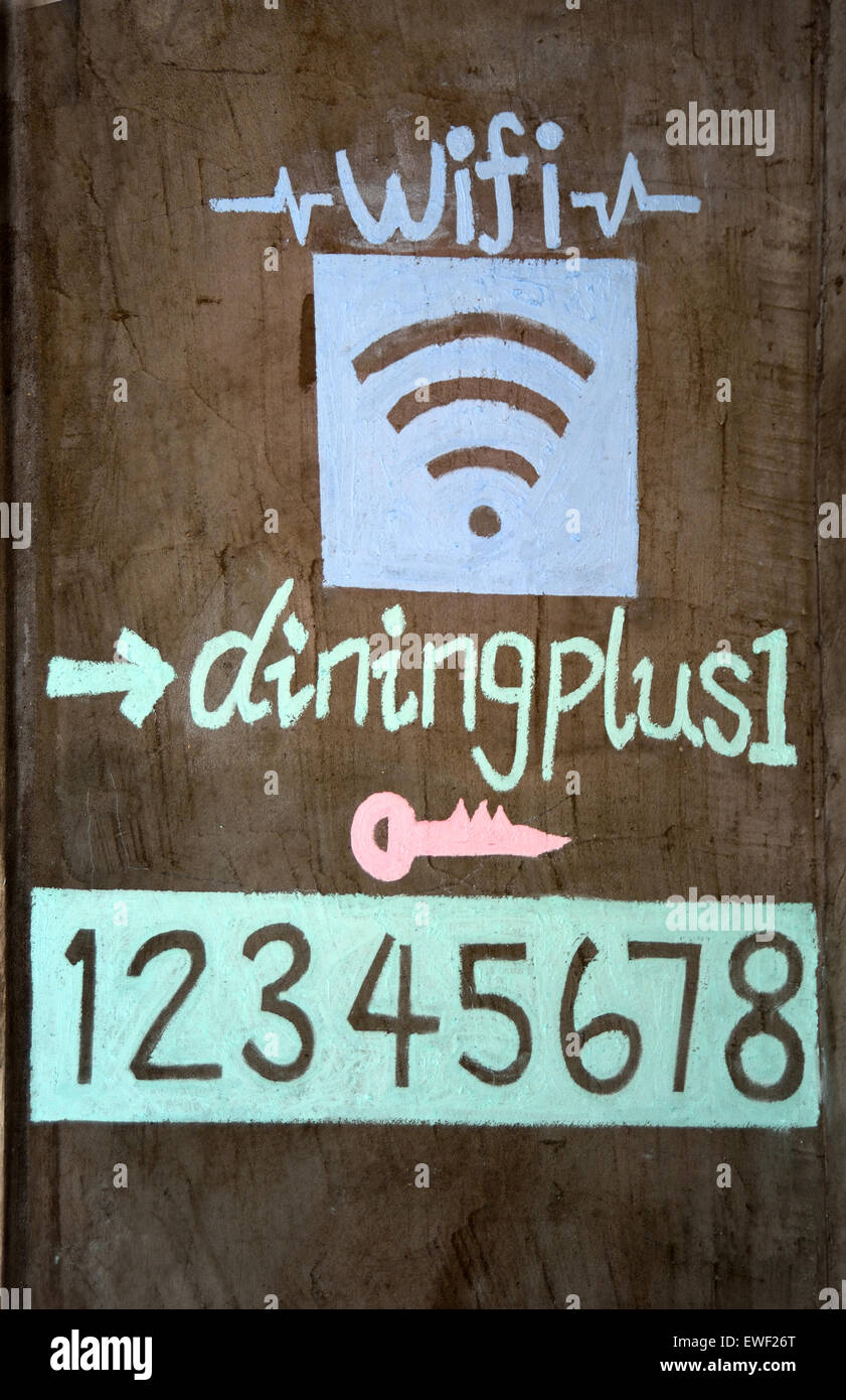 WiFi Passwort Code Restaurant Shanghai China chinesische Stockfoto