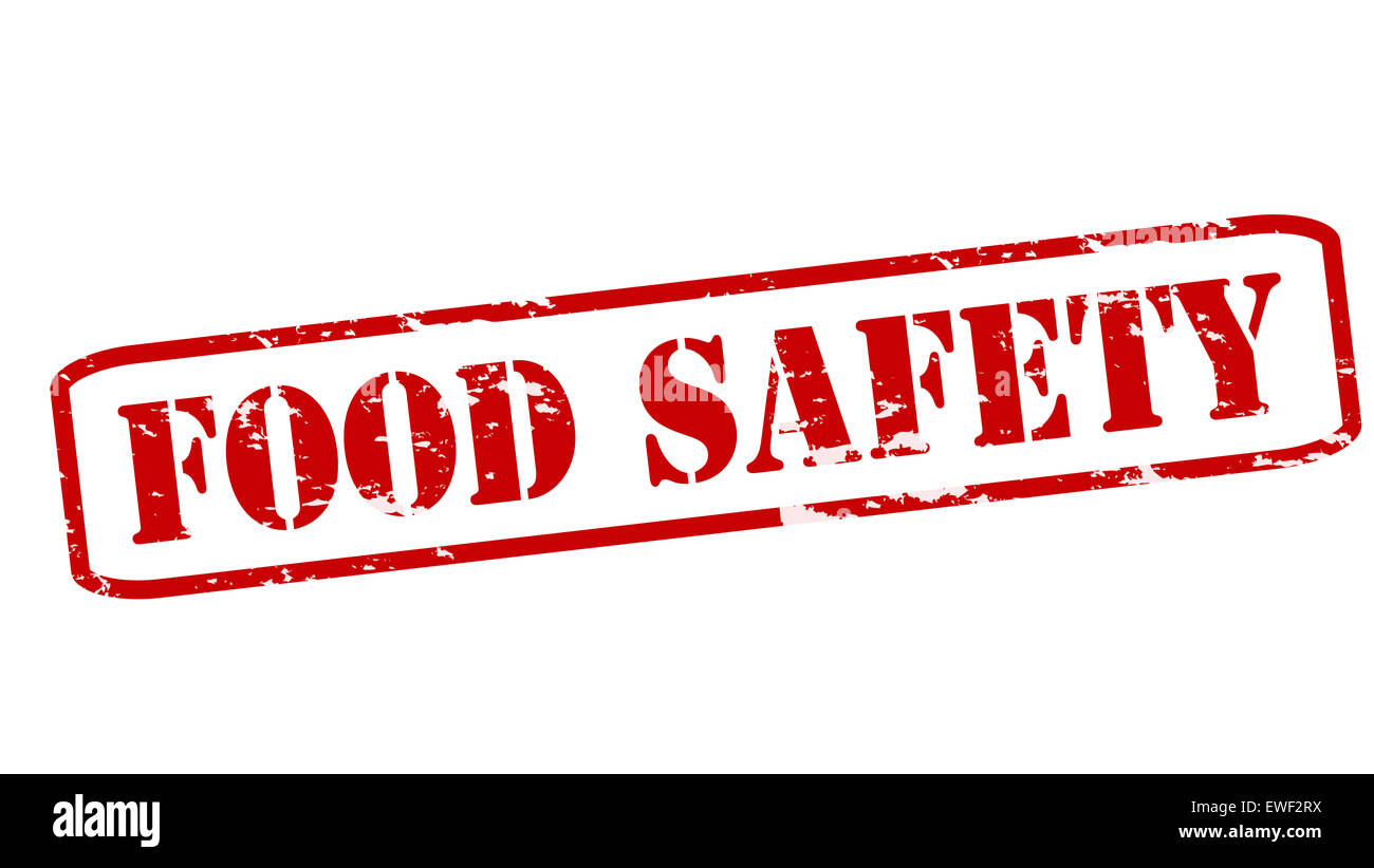 Stempel mit Text Lebensmittelsicherheit in Abbildung Stockfoto
