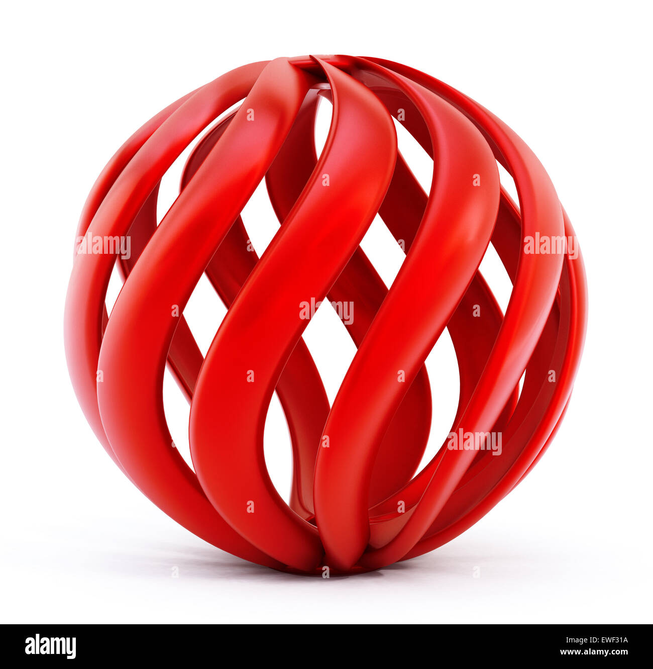 Rote abstrakte Welt Form isoliert auf weißem Hintergrund Stockfoto
