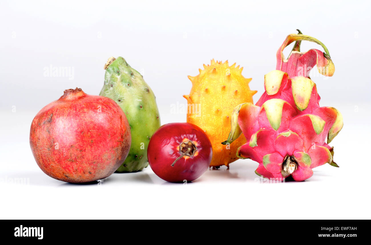 Zusammensetzung von exotischen Früchten - Studio gedreht Stockfoto