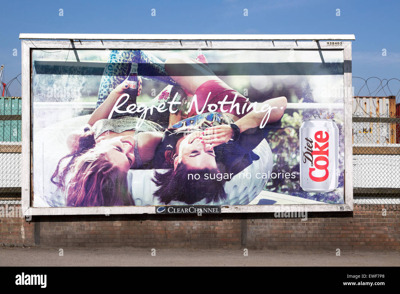 Plakat-Werbung Diet Coke, Ipswich, Suffolk, England, UK Stockfoto