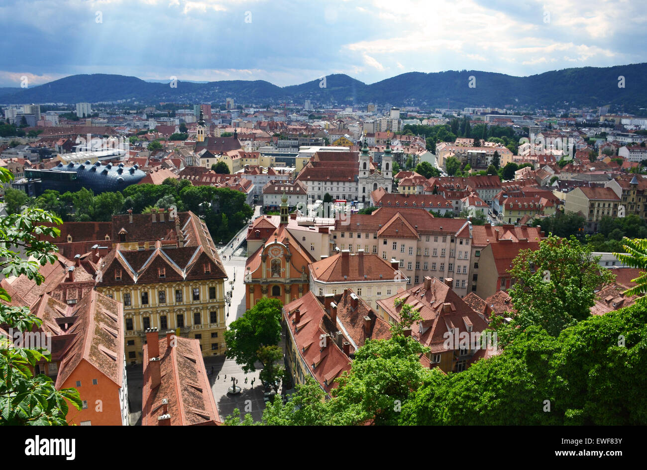 Luftaufnahme von Graz, Österreich Stockfoto
