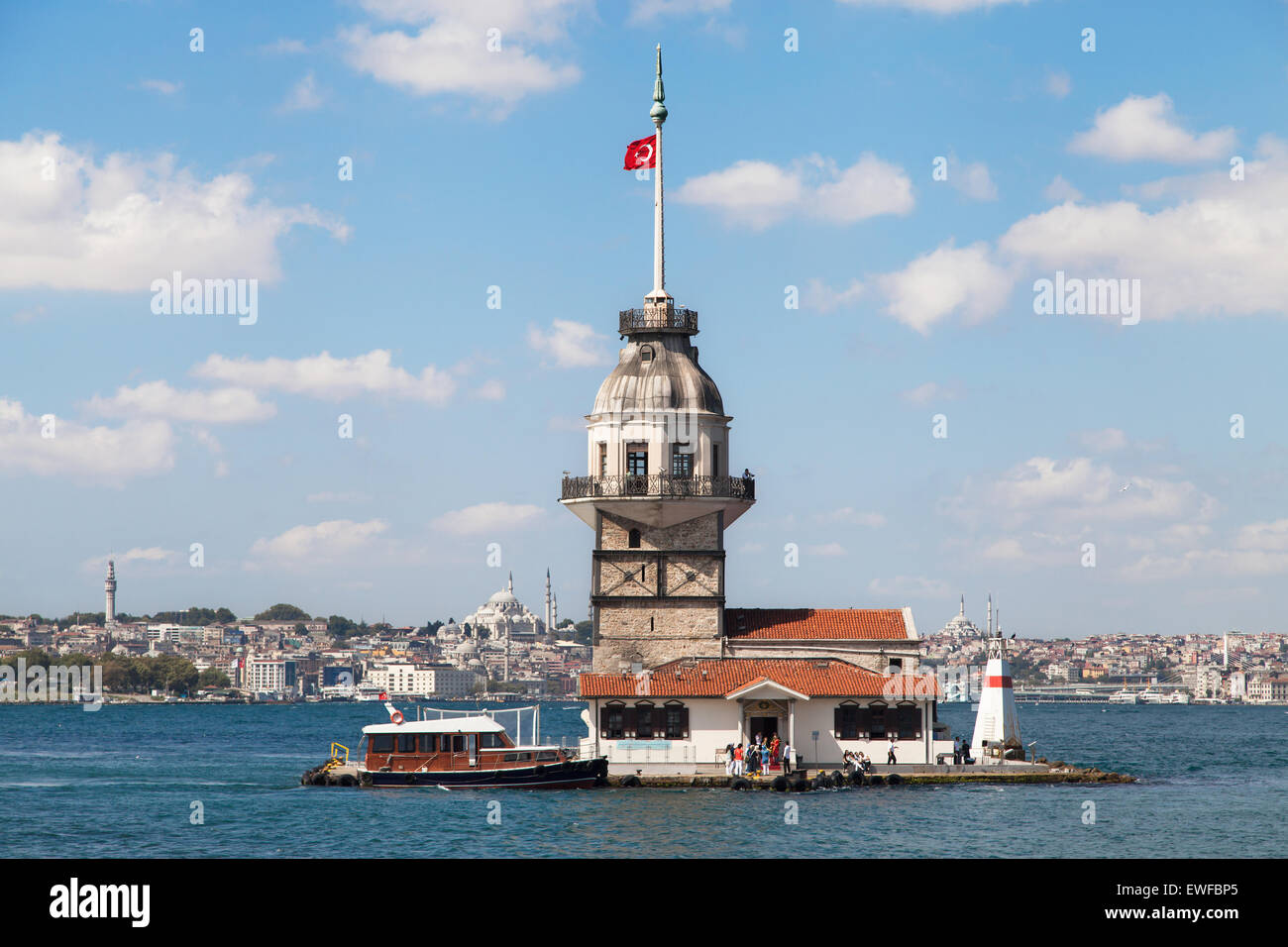 Maiden Tower (Kiz Kulesi) in Istanbul, Türkei. Stockfoto