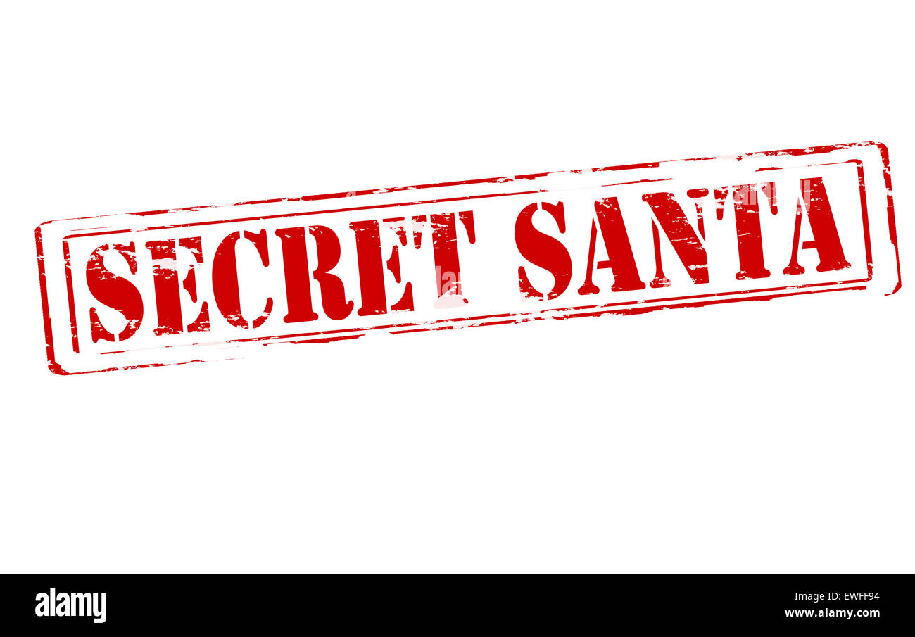 Stempel mit Text Secret Santa in Abbildung Stockfoto