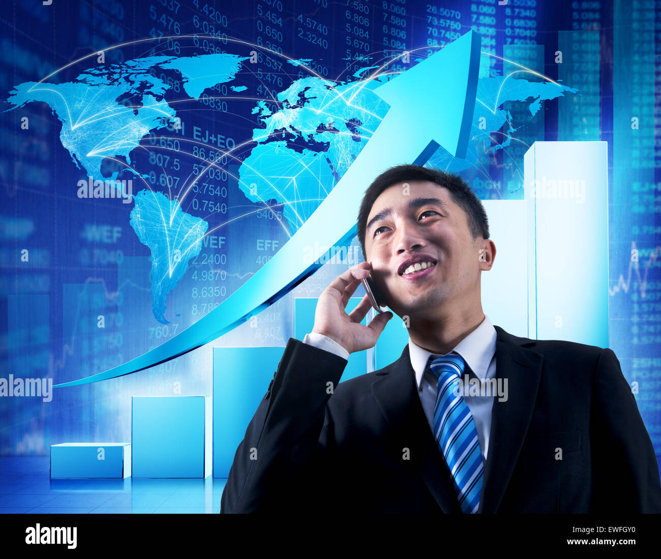 Global Business-Kommunikation. Stockfoto