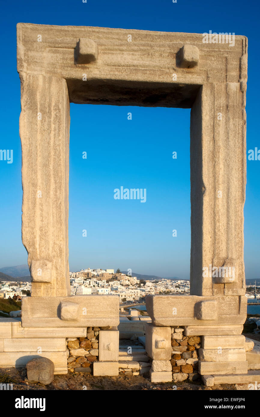 Griechenland, Kreta, Naxos, portara von Naxos-Stadt, Naxos auf der Halbinsel Sto Palati Stockfoto