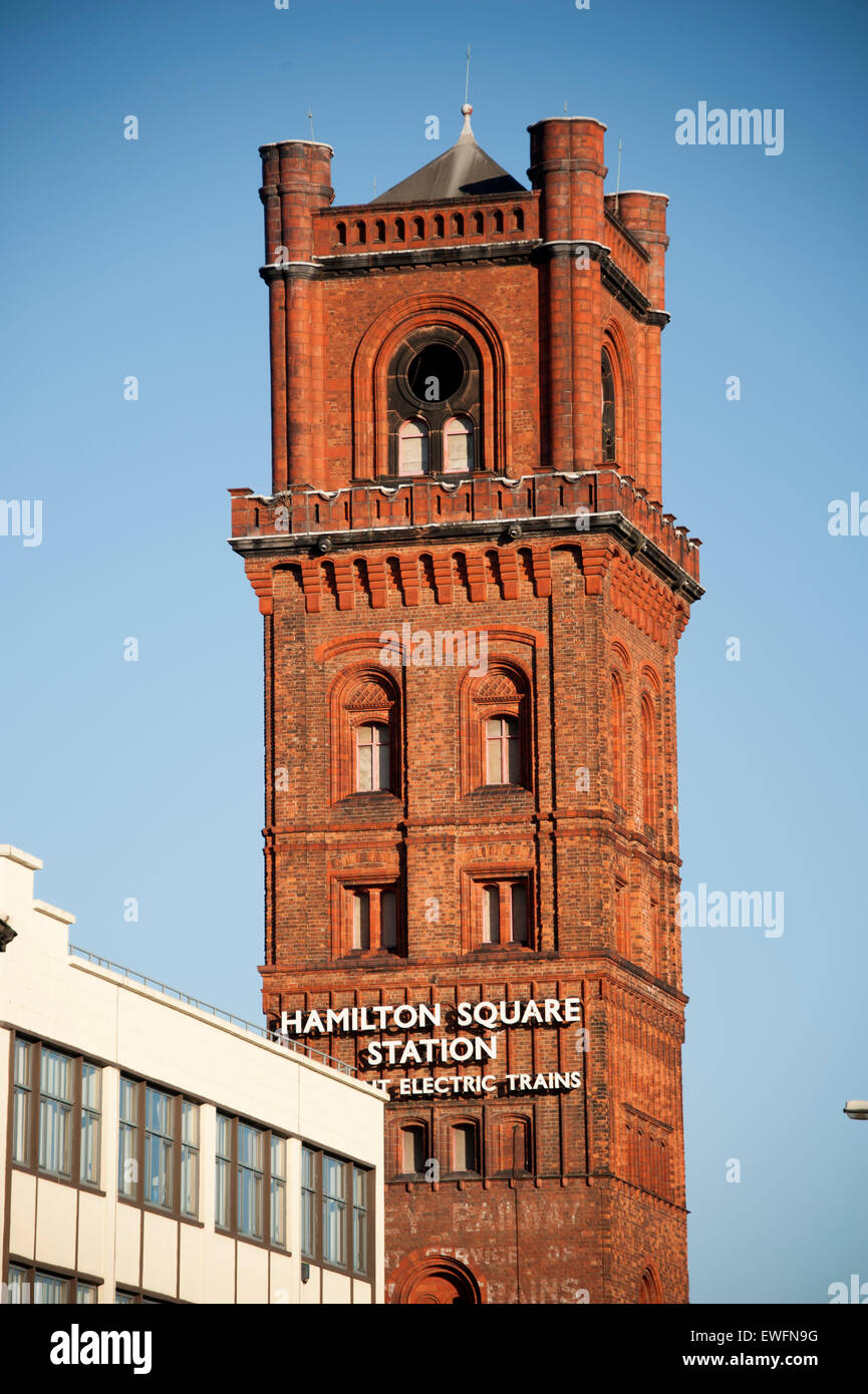 Hamilton Square Station viktorianischen Turm Ziegel Vent Stockfoto