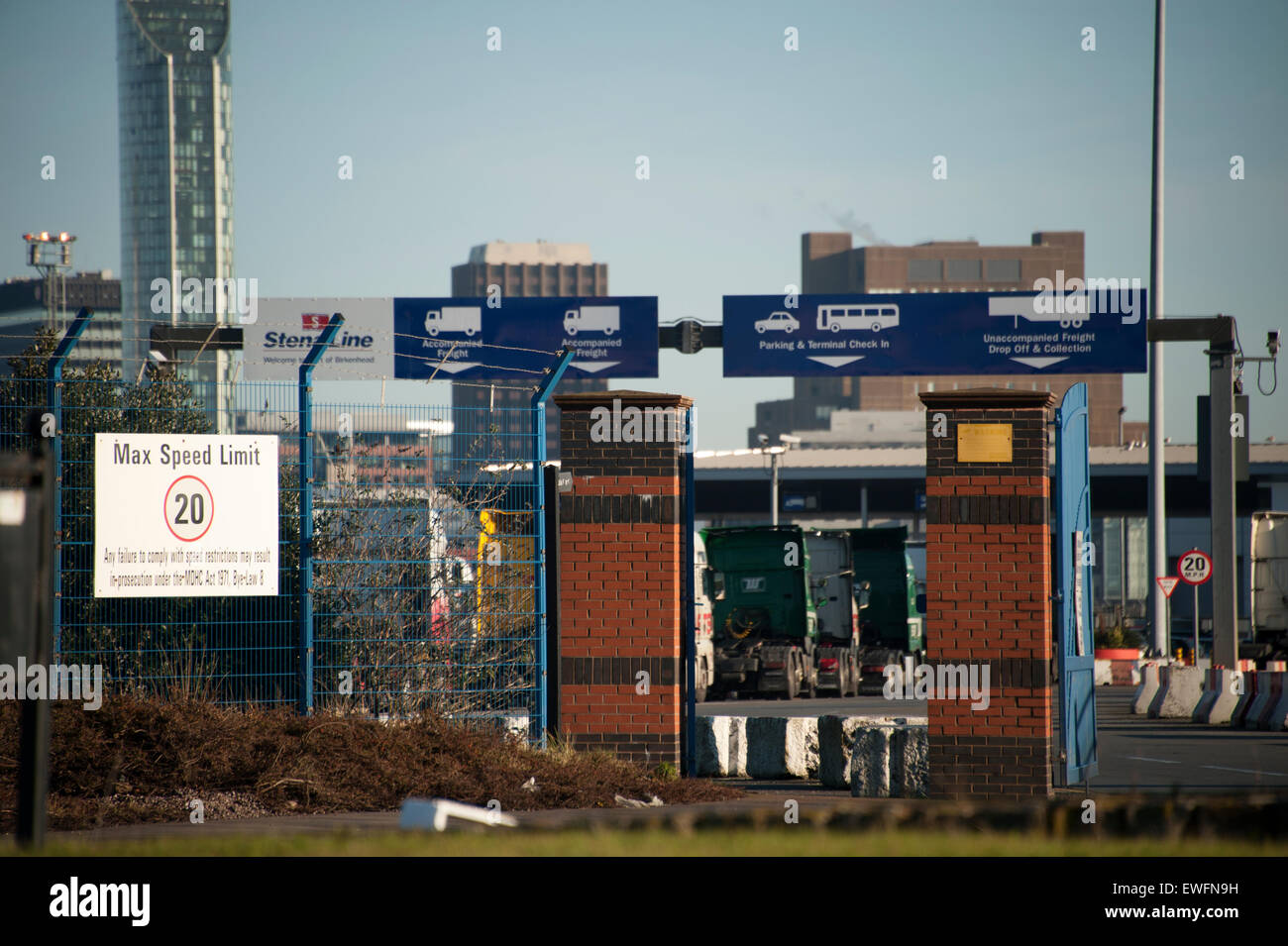 Stena Line Birkenhead Liverpool Irland Fährhafen Stockfoto