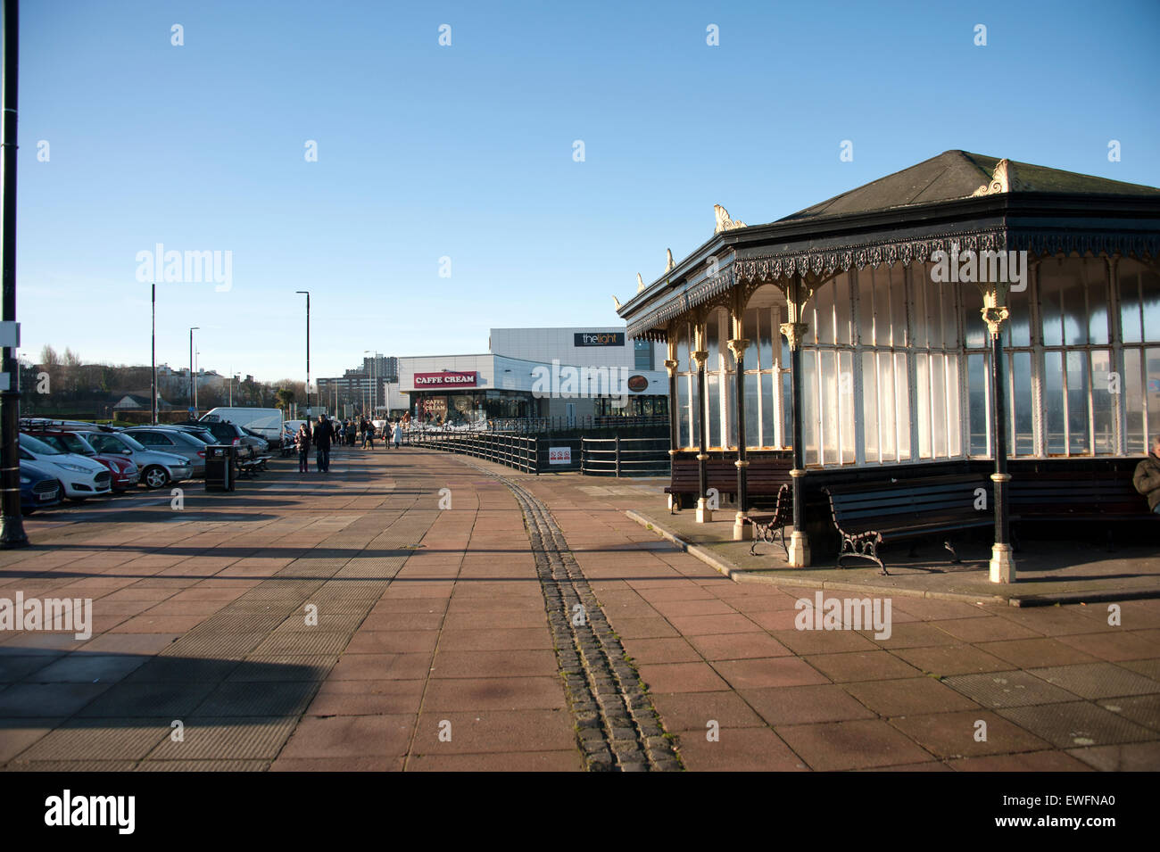 Neues Brighton Promenade Fluss Mersey Liverpool Wirral Stockfoto