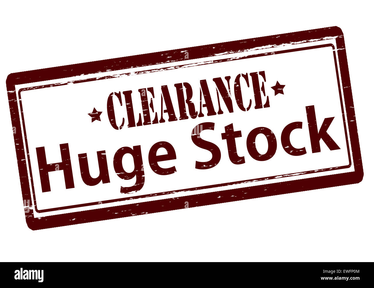 Stempel mit Text große Lagerräumung innen, Abbildung Stockfoto