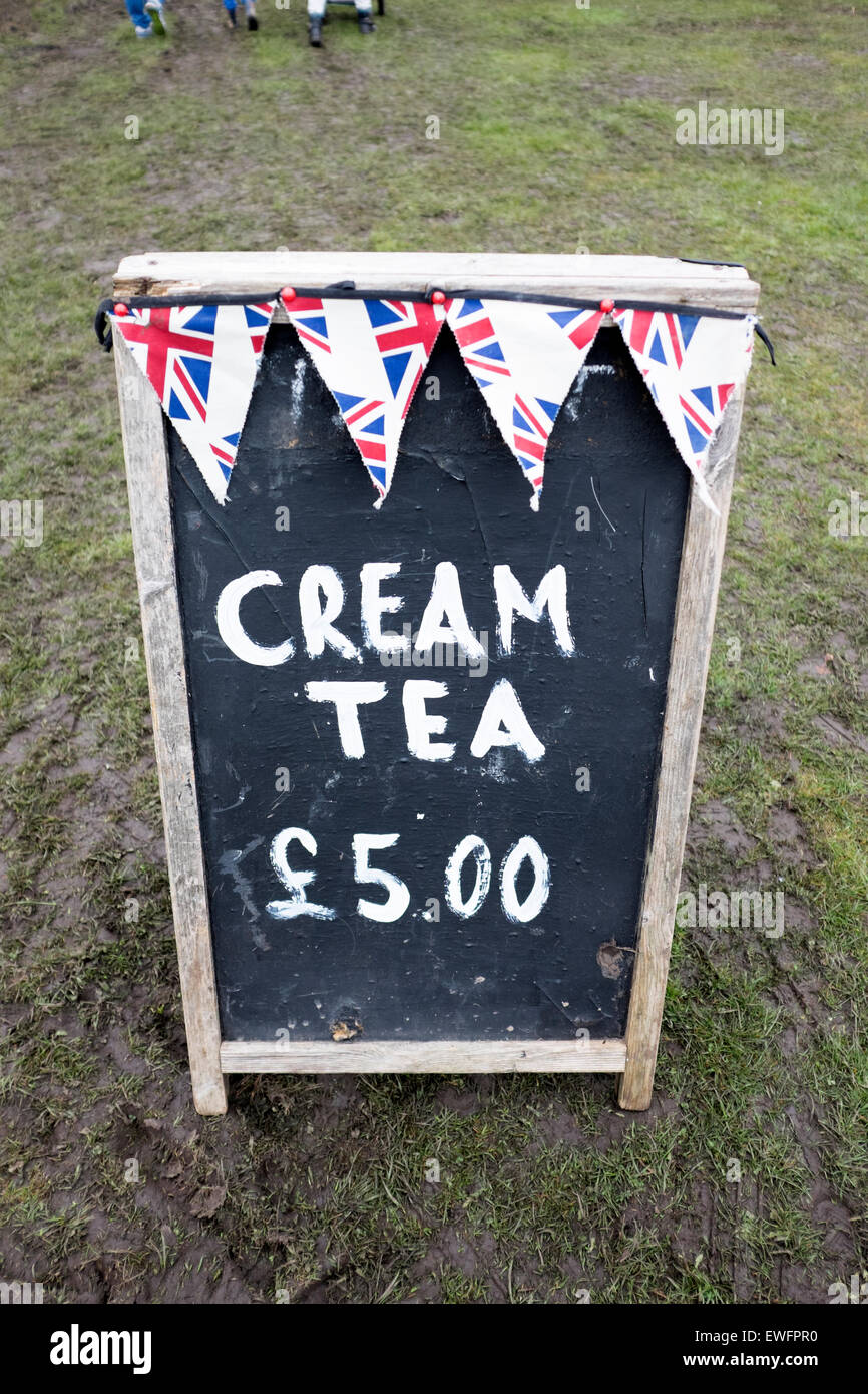 Cream Tea £5 Zeichen englischen Cornwall Cornwall Stockfoto