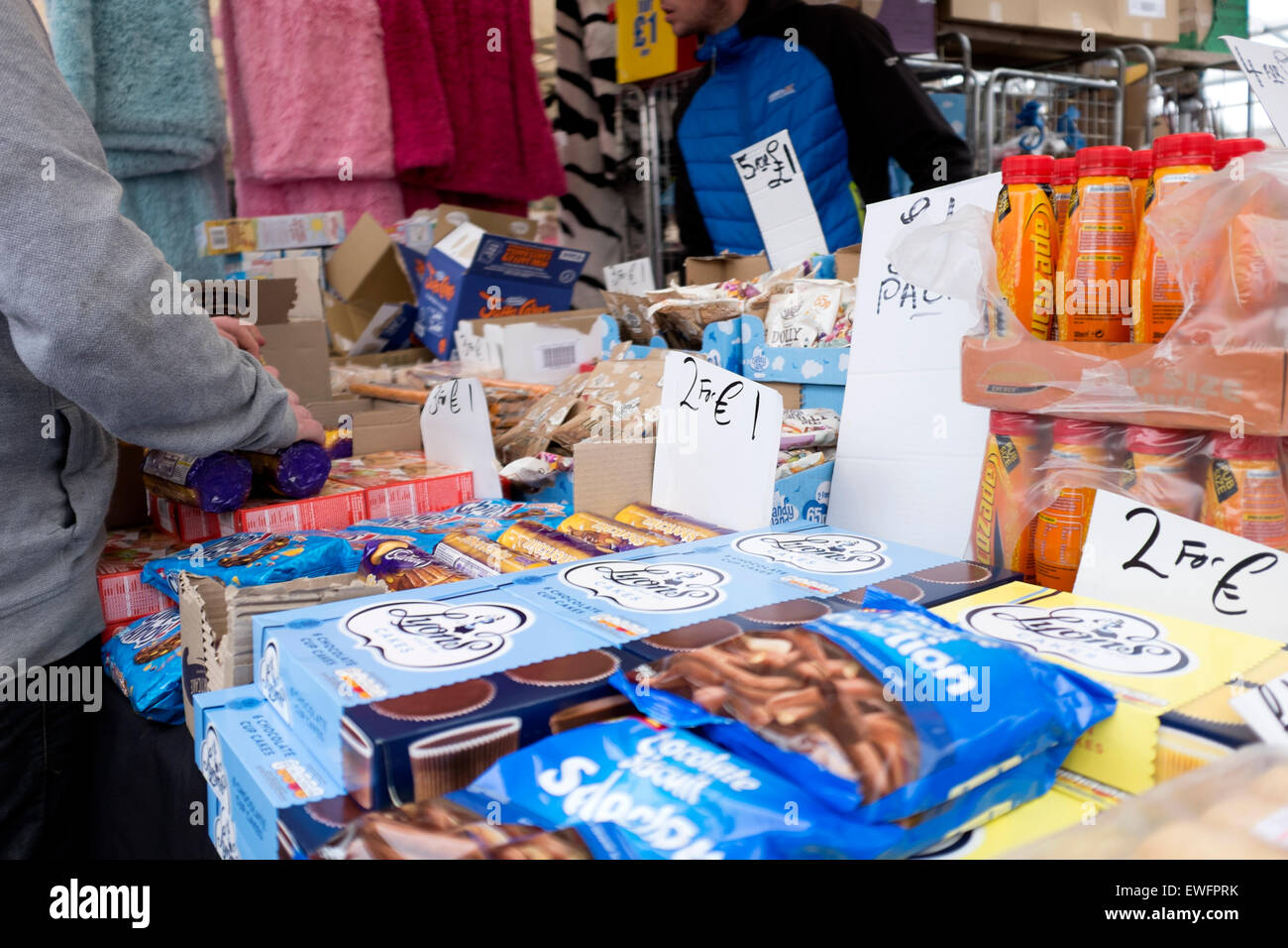 Markt Stall Street England Uk Englisch Essen trinken Stockfoto