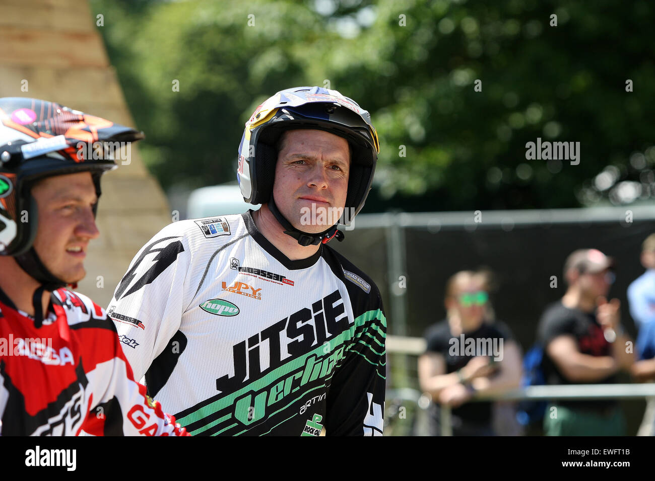 Goodwood, UK. 25. Juni 2015. Dougie Lampkin, Studien-Reiter-Champion beim Goodwood Festival of Speed, 25. Juni 2015, Goodwood, UK Credit: Rallye-Pics.com/Alamy Live News Stockfoto