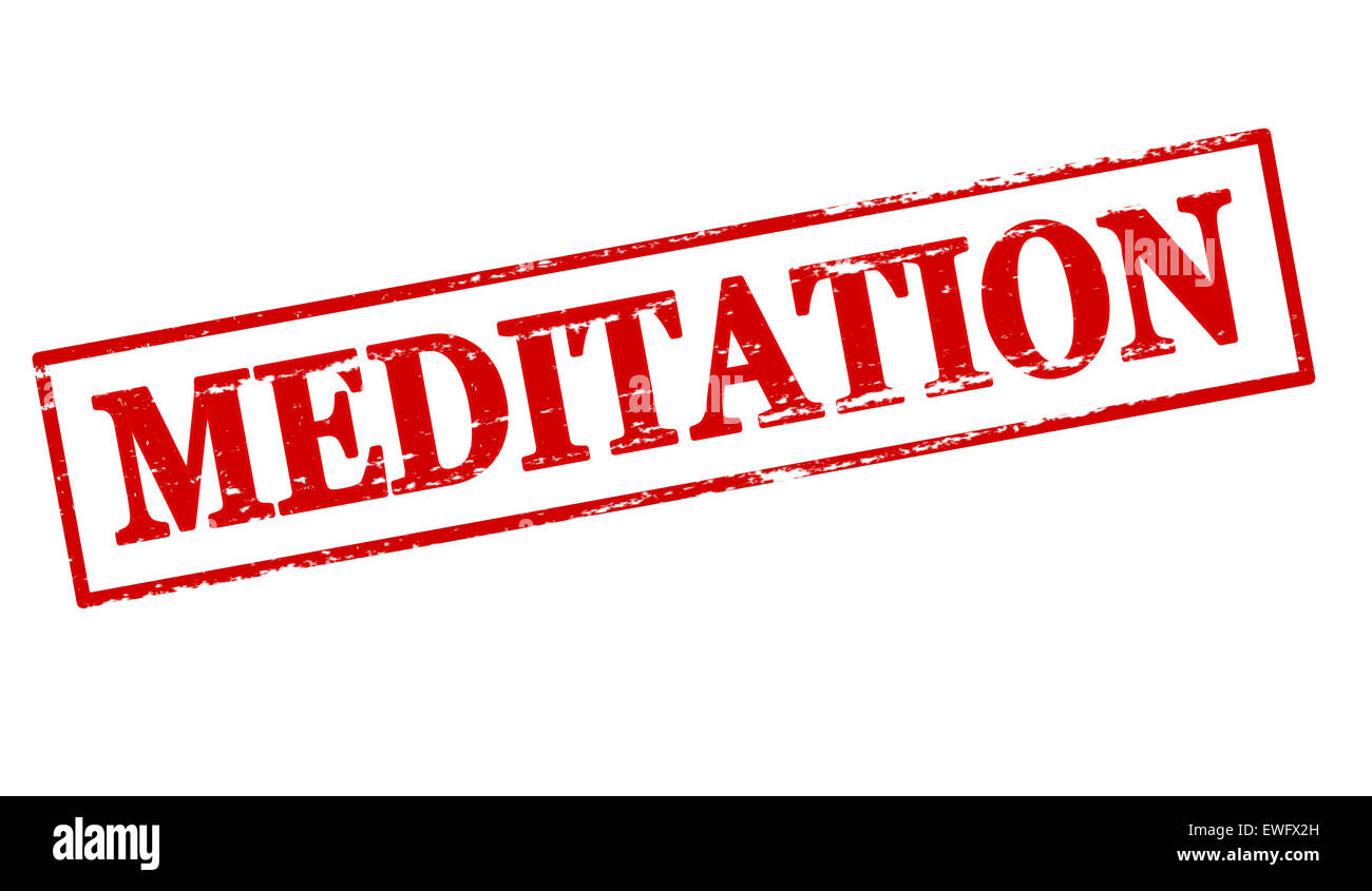 Stempel mit dem Wort Meditation innen, Abbildung Stockfoto