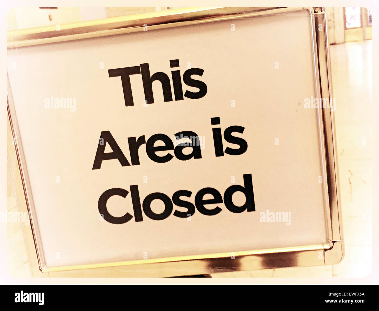 Dieser Bereich ist geschlossen Schild, USA Stockfoto