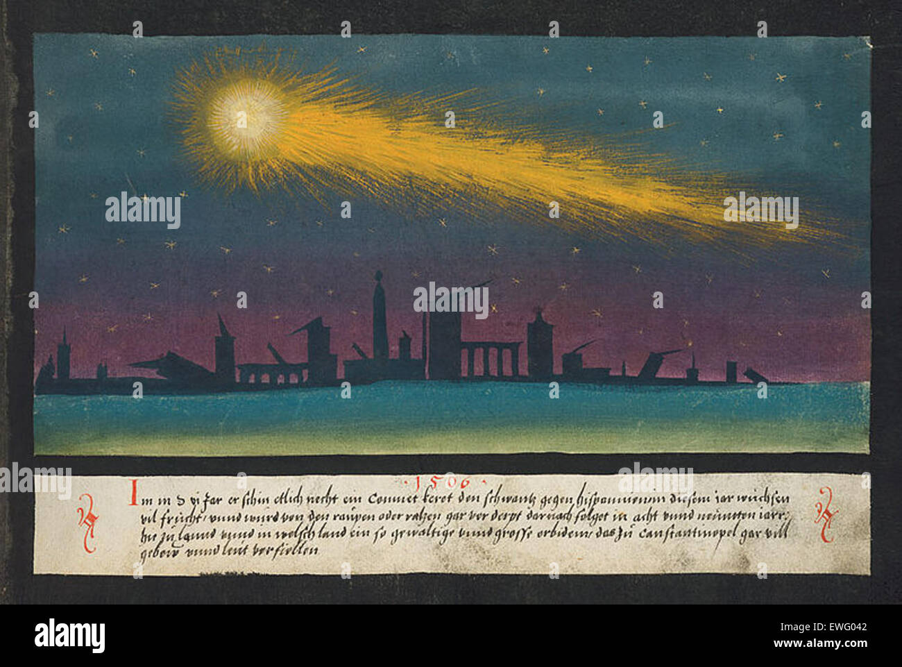 Augsburger Wunderzeichenbuch, Folio (Comet, 1506) Stockfoto