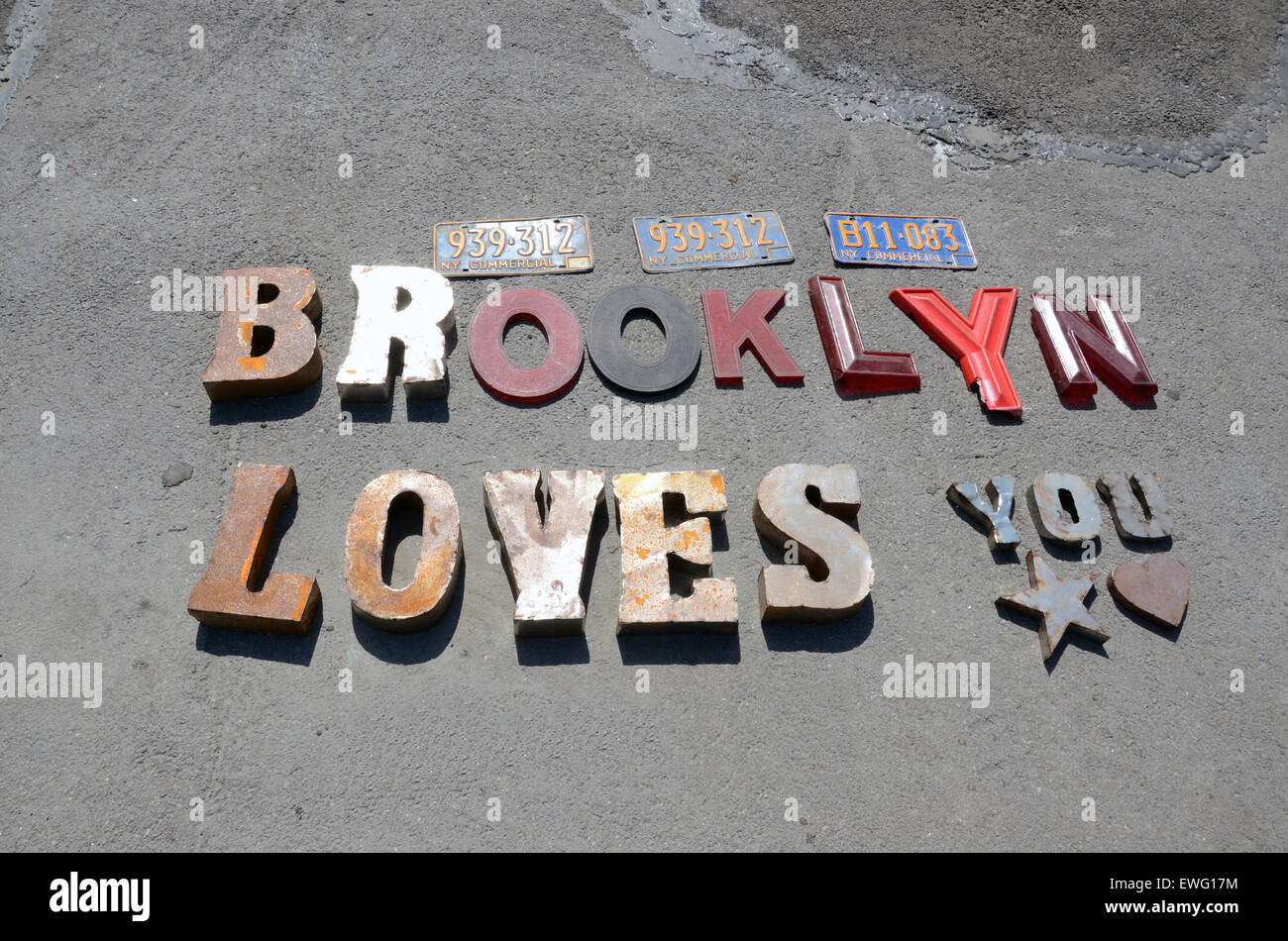 Brooklyn liebt dich anmelden Buchstaben New york Stockfoto