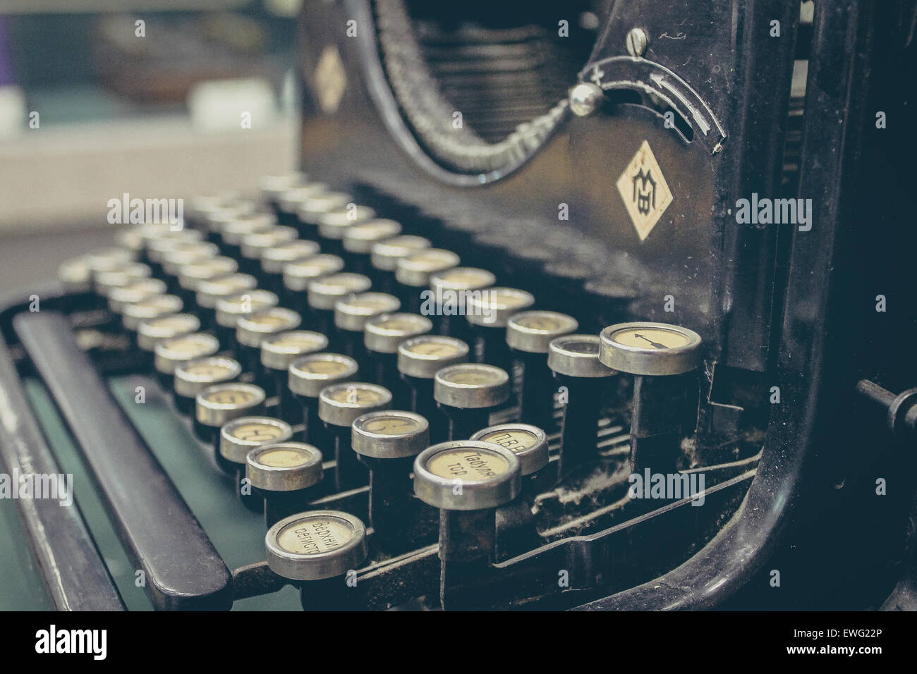 Vintage russischen Schreibmaschine Stockfoto