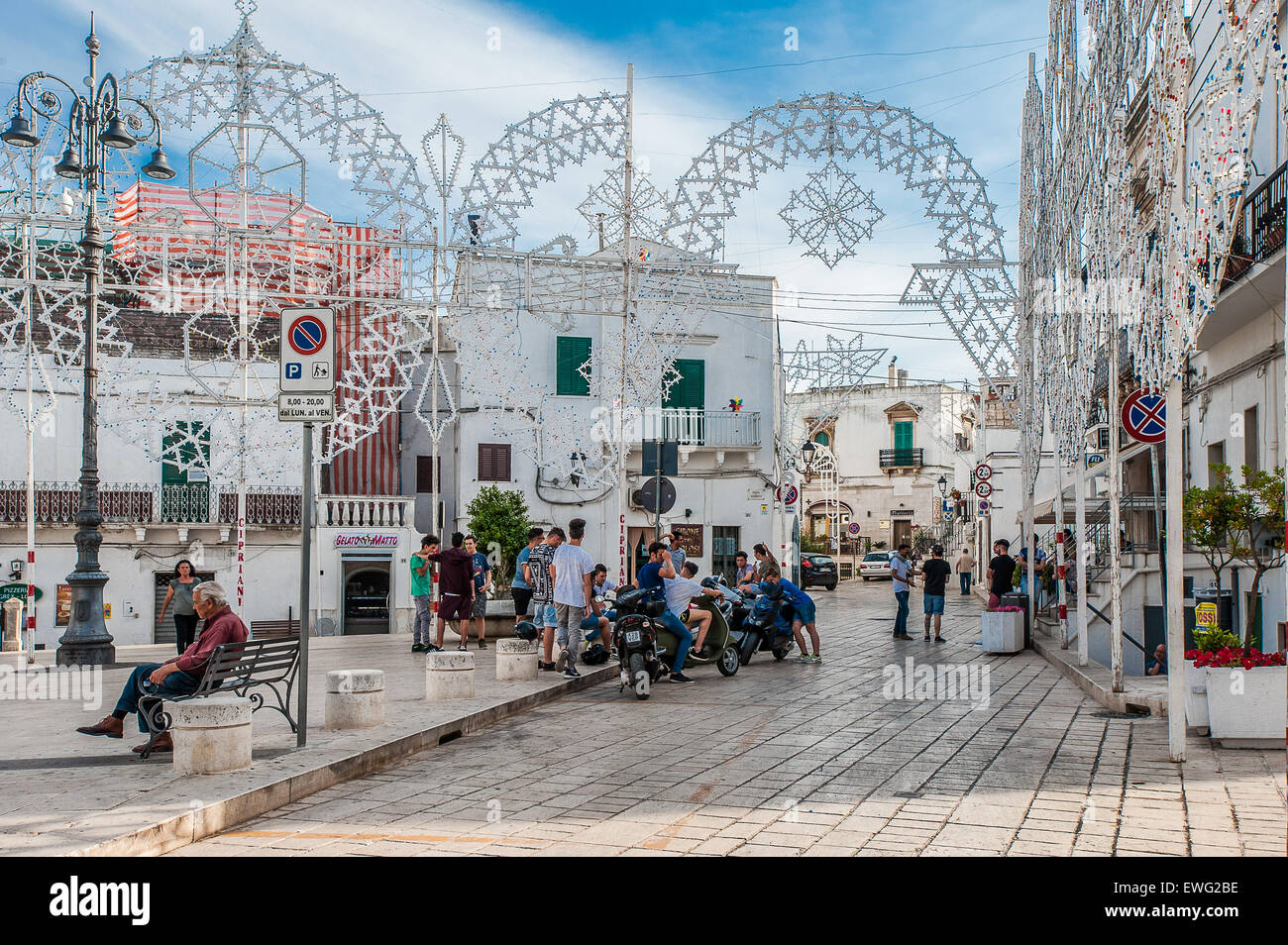 Apulien Ceglie Messapica Plebiscito Quadrat Altstadt Stockfoto