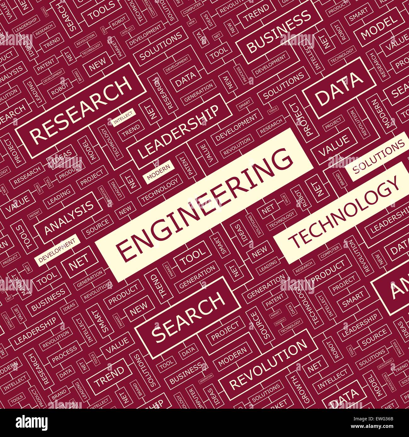 TECHNIK. Wort-Wolke-Abbildung. Tag Cloud-Konzept Collage. Stock Vektor