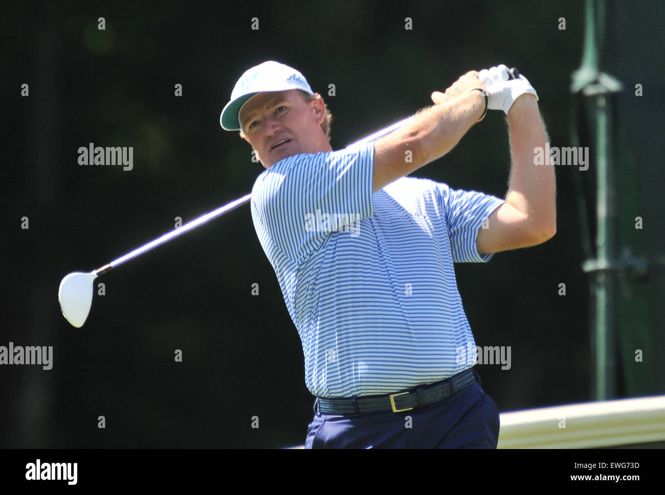 Cromwell, Connecticut, USA. 25. Juni 2015. Ernie Els in Aktion während der Reisende Golfmeisterschaft TPC River Highlands, Cromwell, Connecticut. Gregory Vasil/Cal Sport Media/Alamy Live-Nachrichten Stockfoto