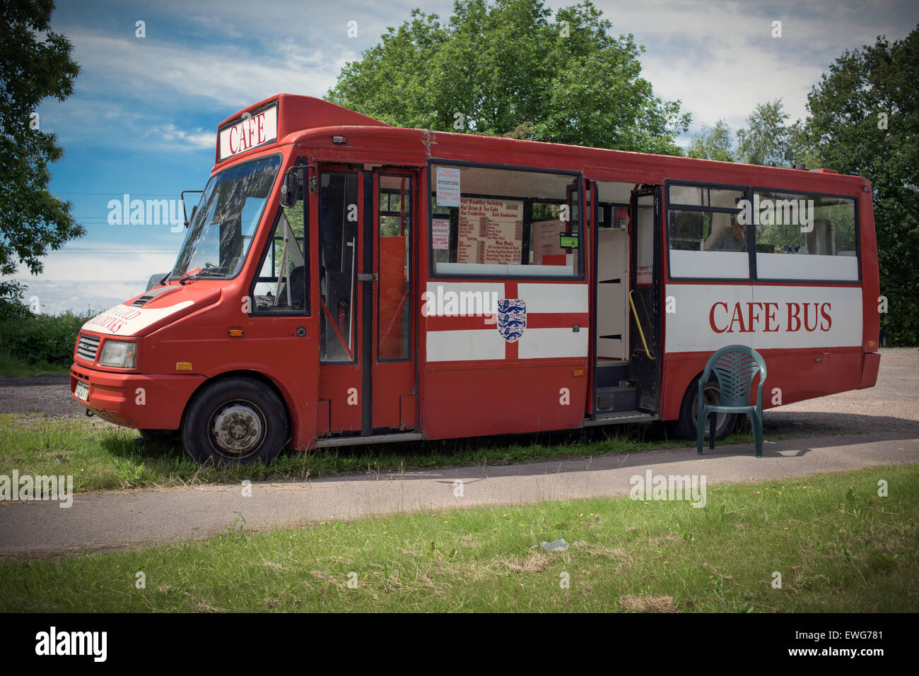 Snack-Bar Bus Nottinghamshire. Stockfoto
