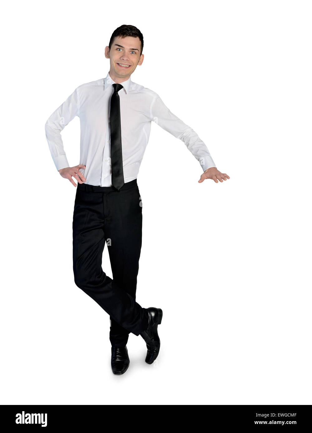 Isolierte Geschäftsmann hält so etwas Stockfoto