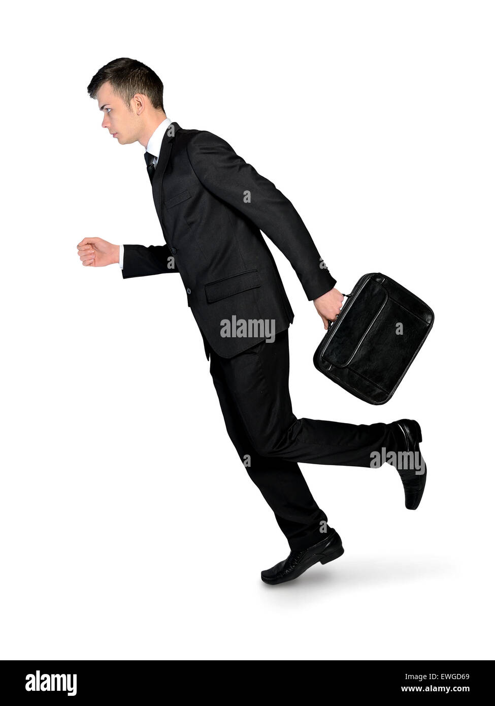 Isolierte Geschäftsmann Ausführung Stockfoto