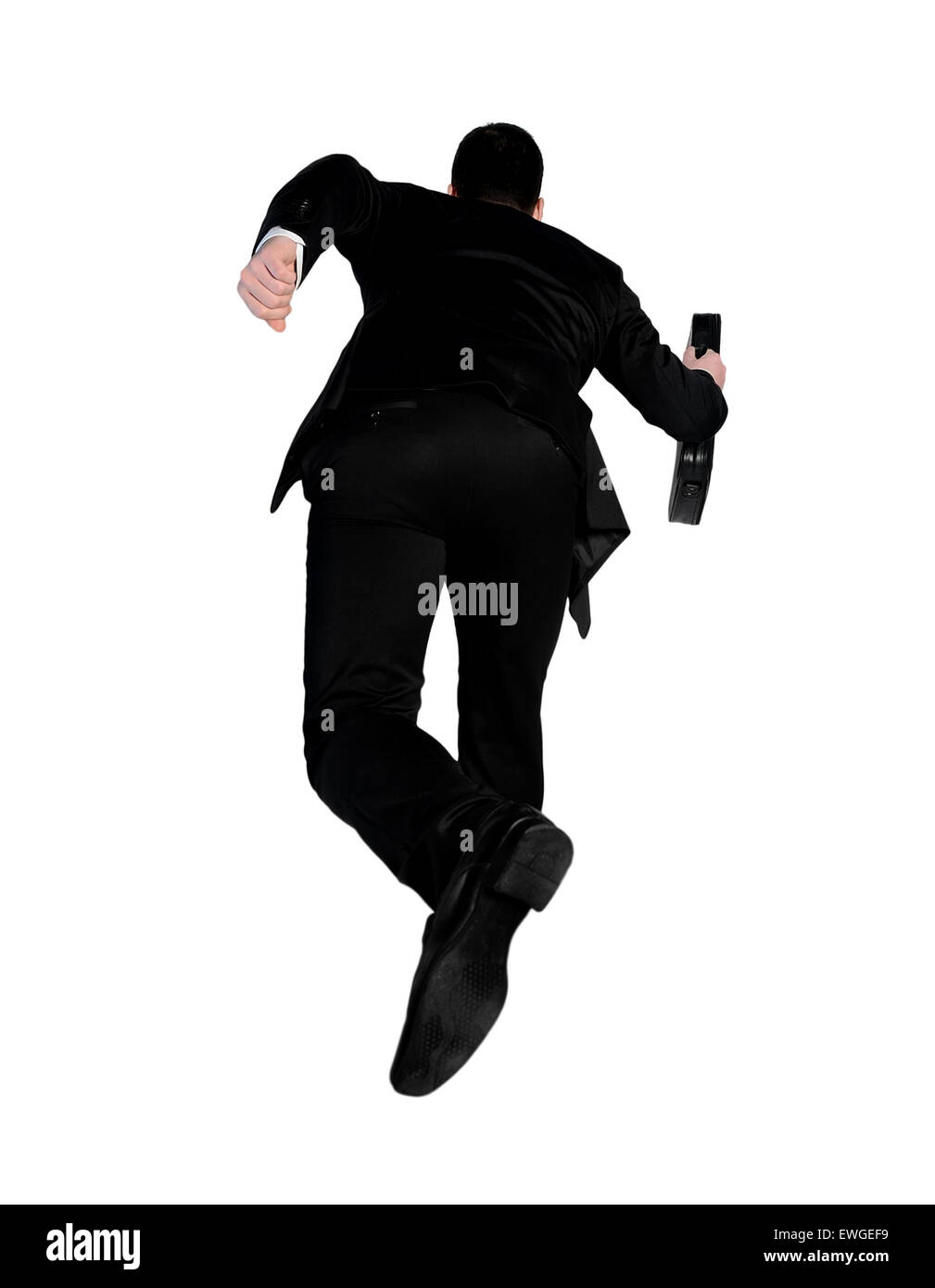 Isolierte Geschäftsmann weglaufen Stockfoto