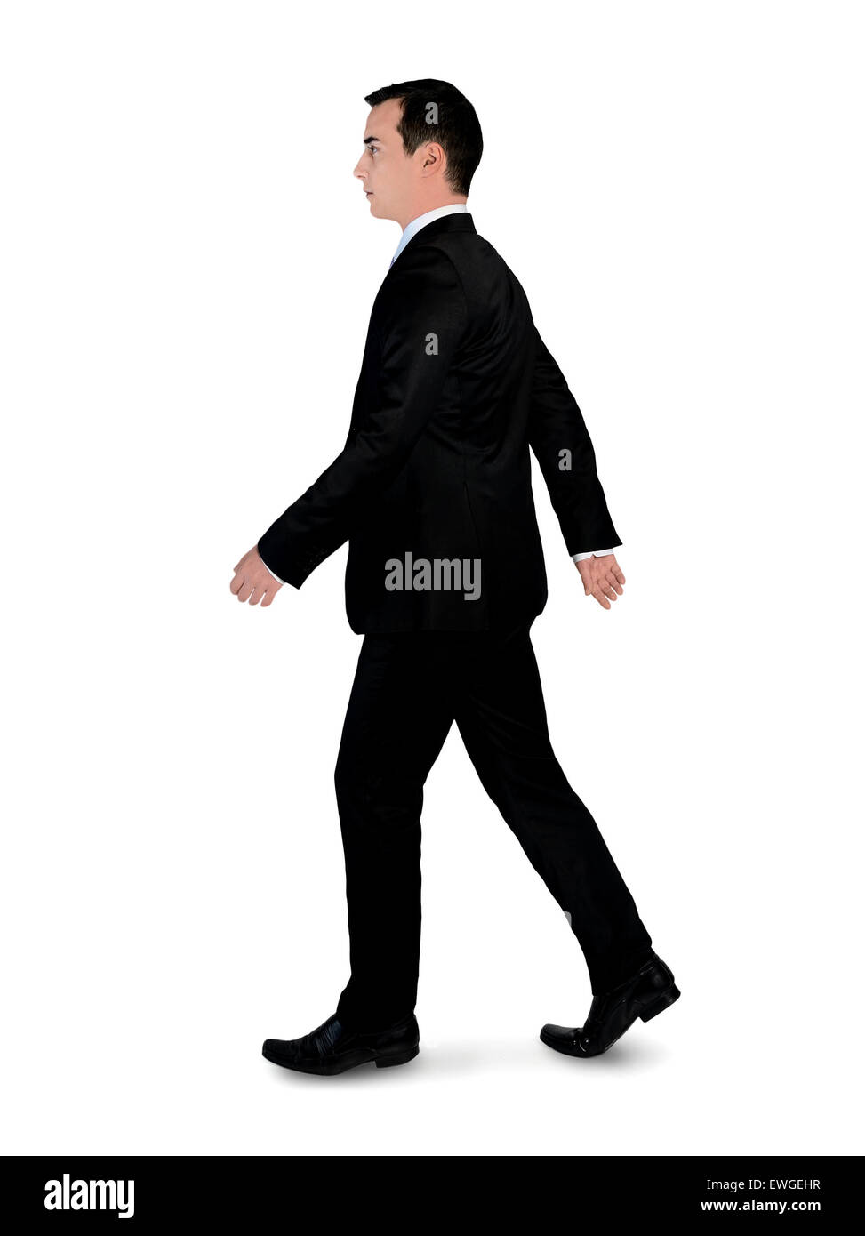 Business-Mann zu Fuß Seite isoliert Stockfoto
