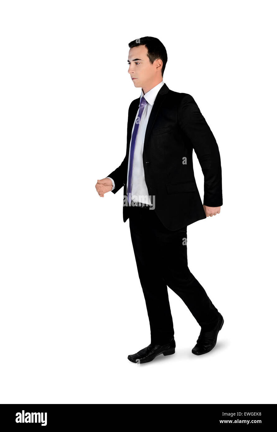Business-Mann zu Fuß Seite isoliert Stockfoto