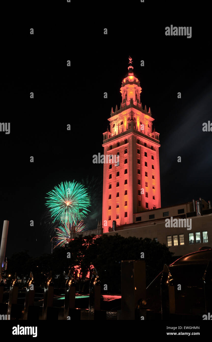 Freedom Tower, am Biscayne Boulevard in Miami, Florida, am 4. Juli 2013. Stockfoto