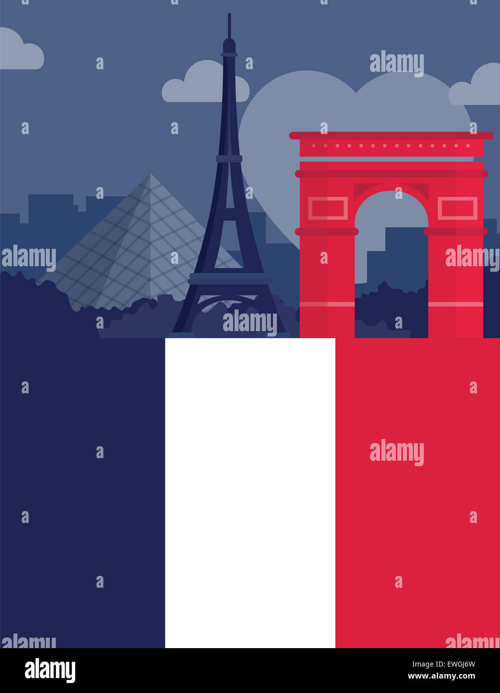 Anschauliches Bild, das Wahrzeichen von Paris darstellt Stockfoto