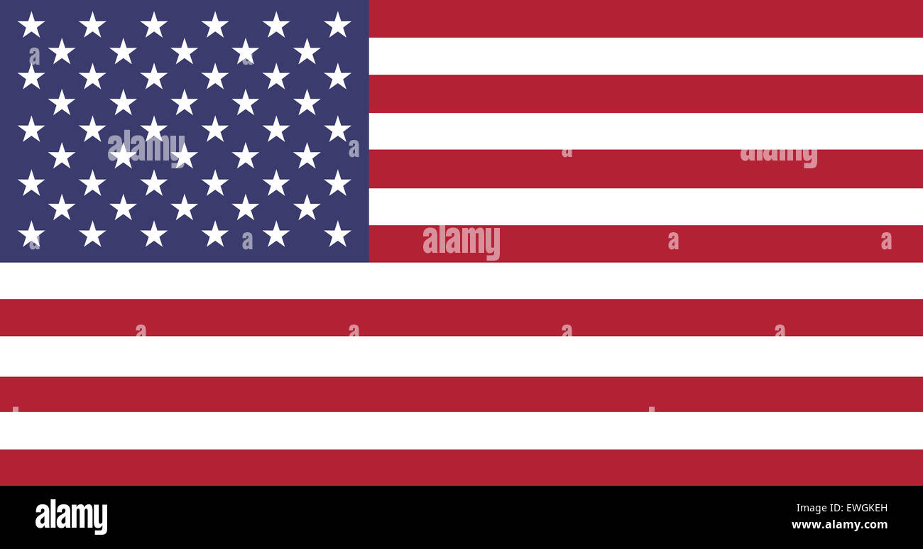 4. Juli, flache amerikanische Flagge Hintergrund mit fünfzig Sterne und rote weiße Streifen, Amerika uns Stockfoto