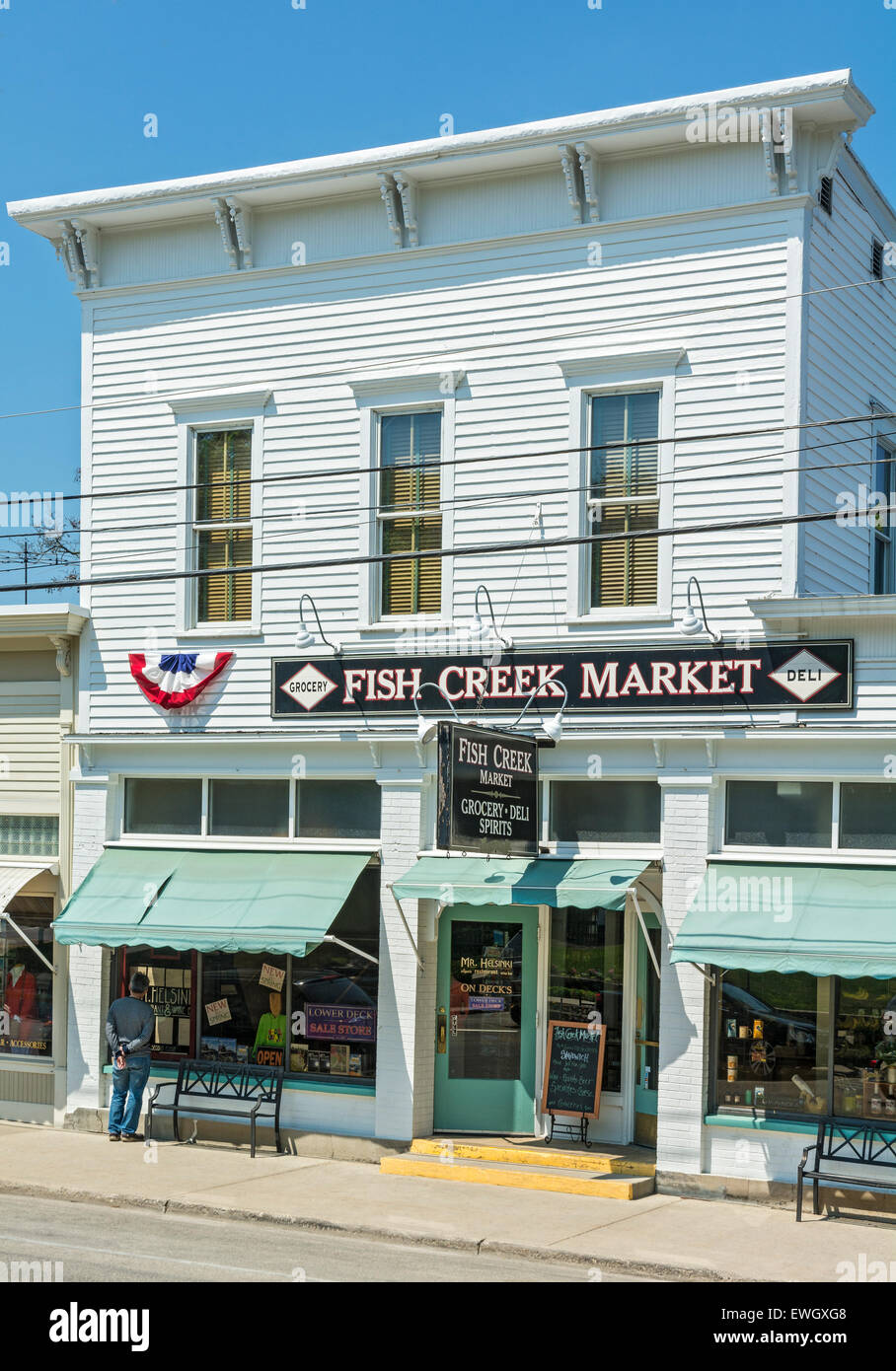 Door County, Wisconsin, Fish Creek, Innenstadt, Markt, deli Stockfoto