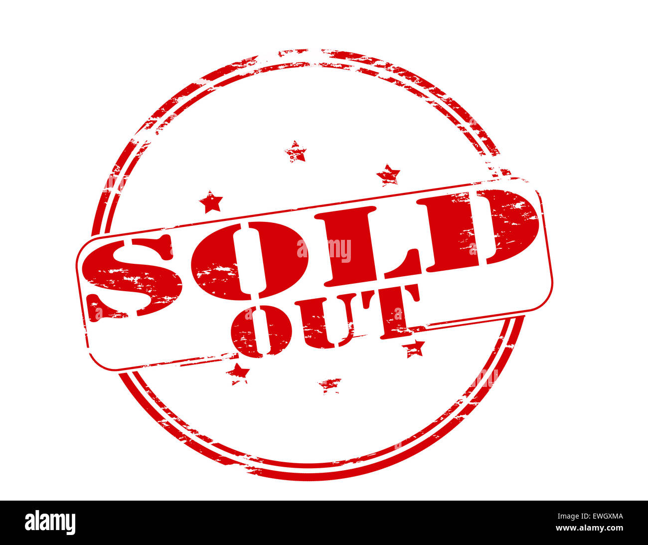Stempel mit Text verkaufte heraus innen, Abbildung Stockfoto