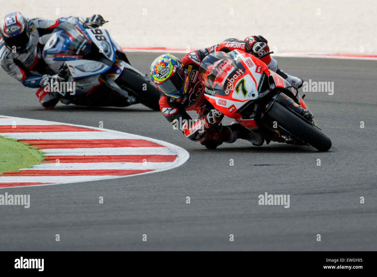 Misano Adriatico, Italien - Juni 20: Ducati Panigale R von Aruba.it Racing Ducati SBK Team, angetrieben von Chaz DAVIES Stockfoto