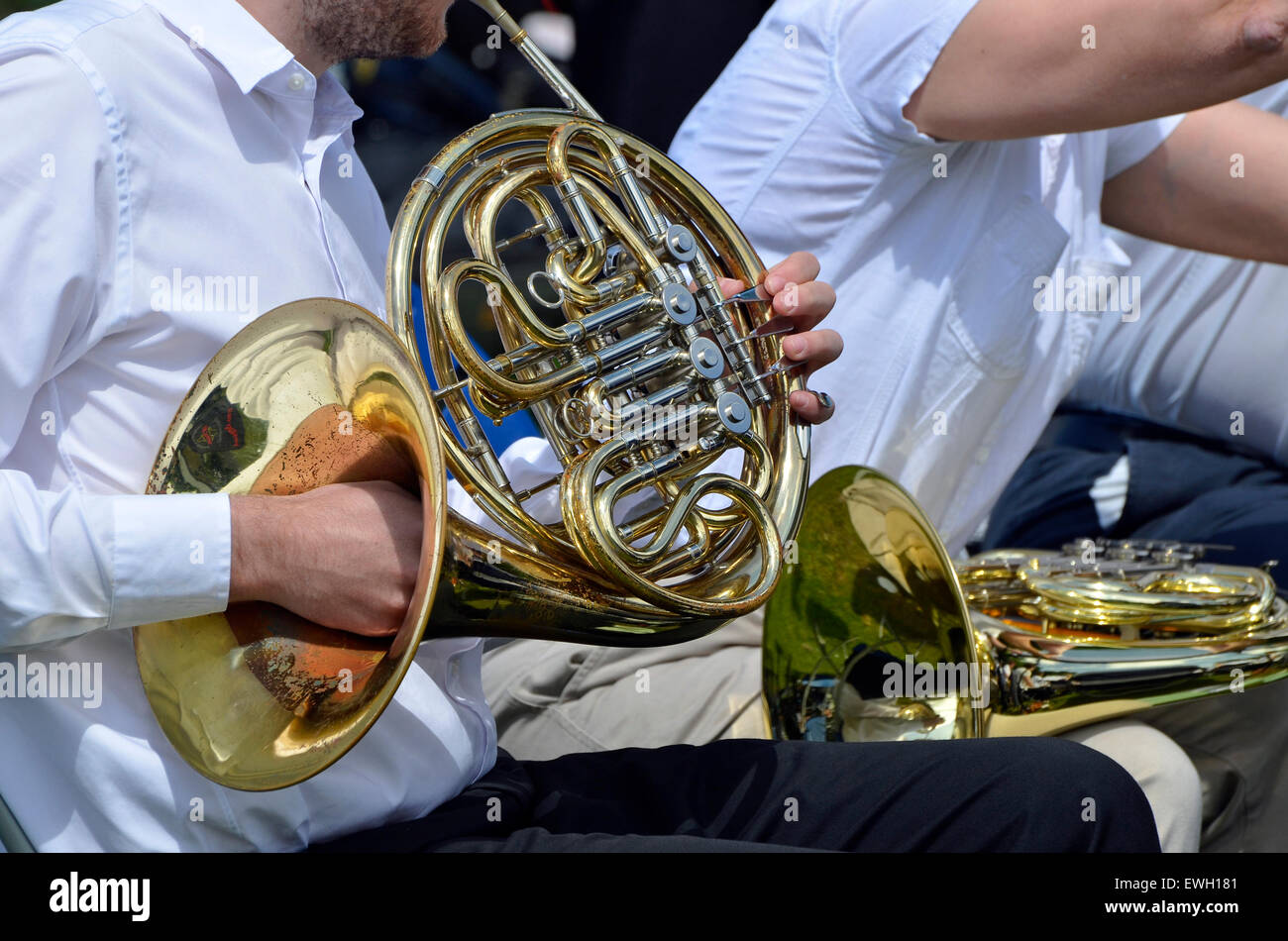 Hornist. Stockfoto