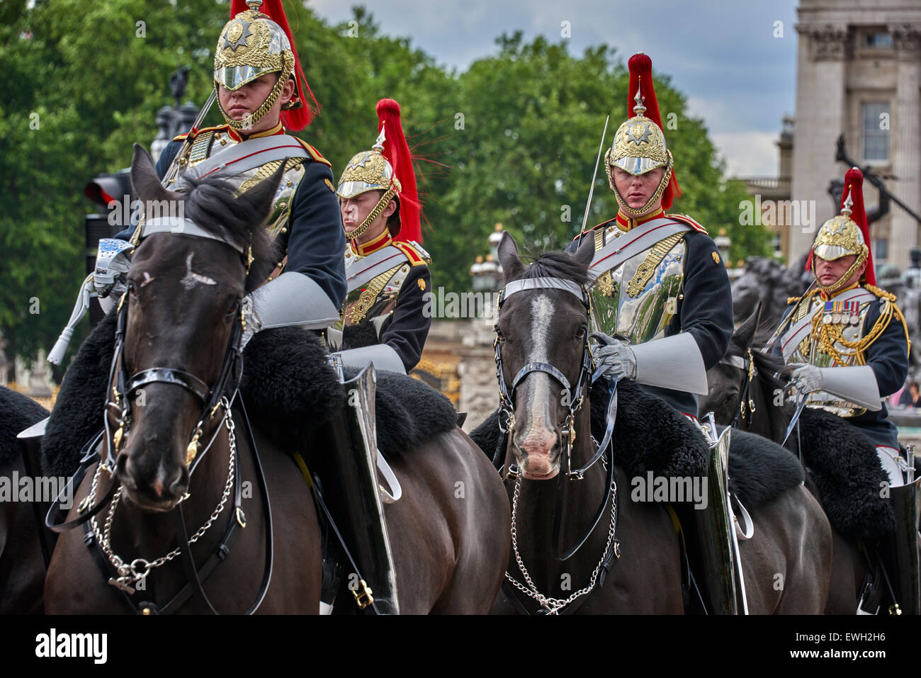 Königinnenwache und Queen es Life Guard (Wache des genannten Königs und des Königs Life Guard, wenn der regierende Monarch männlich ist) Stockfoto