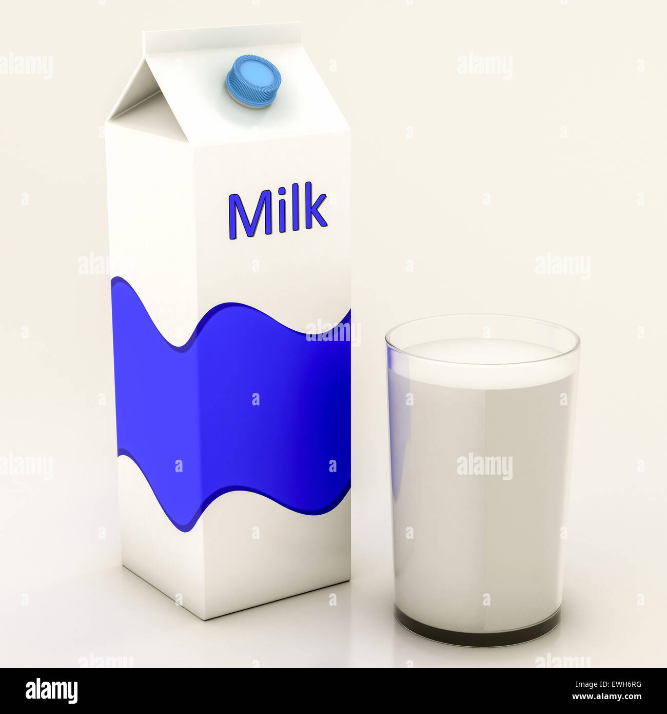 Milch-Karton-Box isoliert auf weißem Hintergrund Stockfoto